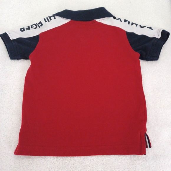 Tommy Hilfiger Short Sleeve Polo Shirt Toddler Boys Size 18M Red White and Blue - Picture 2 of 4